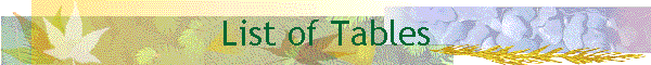 List of Tables