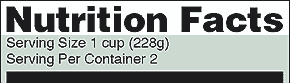 Title and Serving Information section of label.